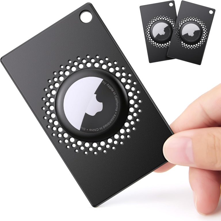 [2 Pack] for Airtag Wallet Holder, Slim Thin Airtag Wallet Card, Credit Card Size Wallet Case Holder for AirTag for Purse, Handbag, Clutch, Wristlet (Black)