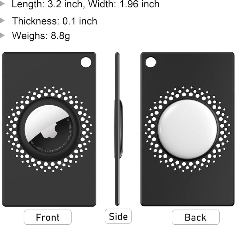 [2 Pack] for Airtag Wallet Holder, Slim Thin Airtag Wallet Card, Credit Card Size Wallet Case Holder for AirTag for Purse, Handbag, Clutch, Wristlet (Black)