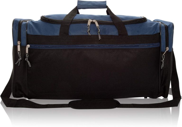 DALIX 25″ Extra Large Vacation Travel Duffle Bag in Navy and Black