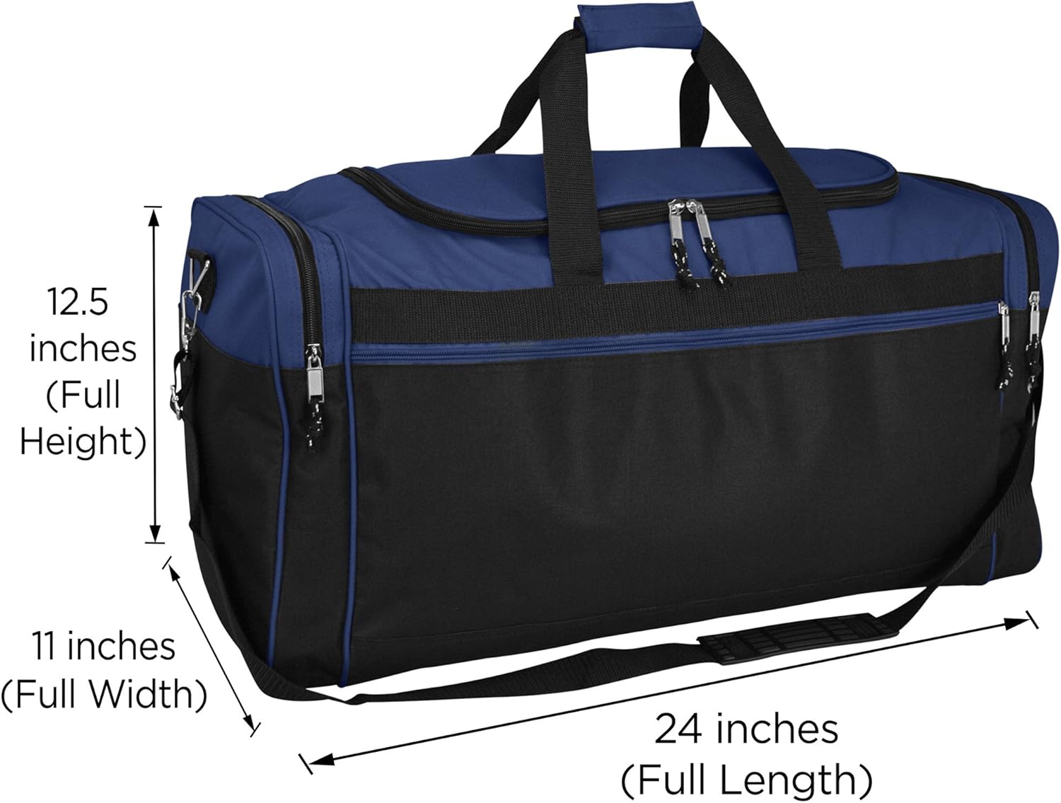 DALIX 25" Extra Large Vacation Travel Duffle Bag in Navy and Black - Image 6