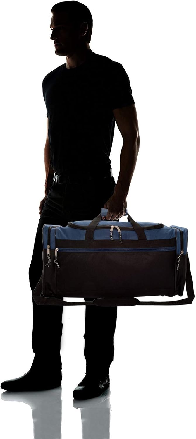DALIX 25" Extra Large Vacation Travel Duffle Bag in Navy and Black - Image 7