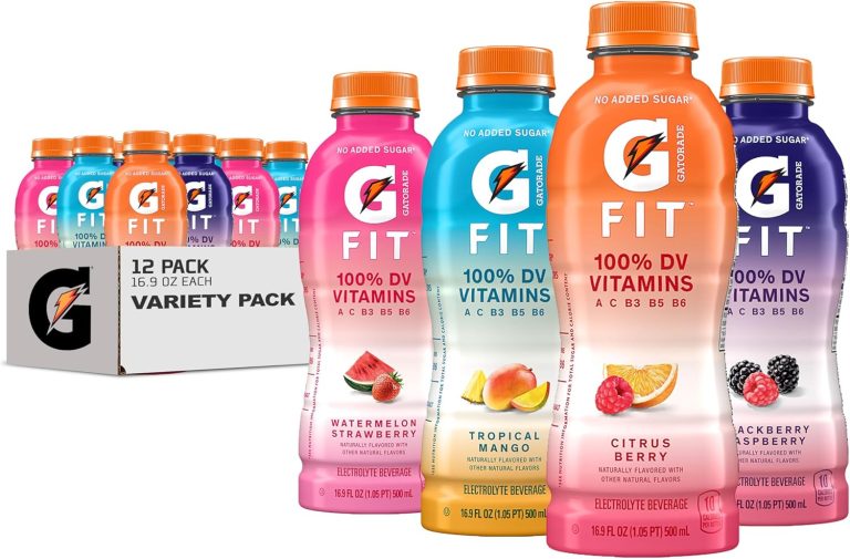 Gatorade Fit Electrolyte Beverage, Healthy Real Hydration, New 2.0 4 Flavor Variety Pack, 16.9.oz Bottles (12 Pack)