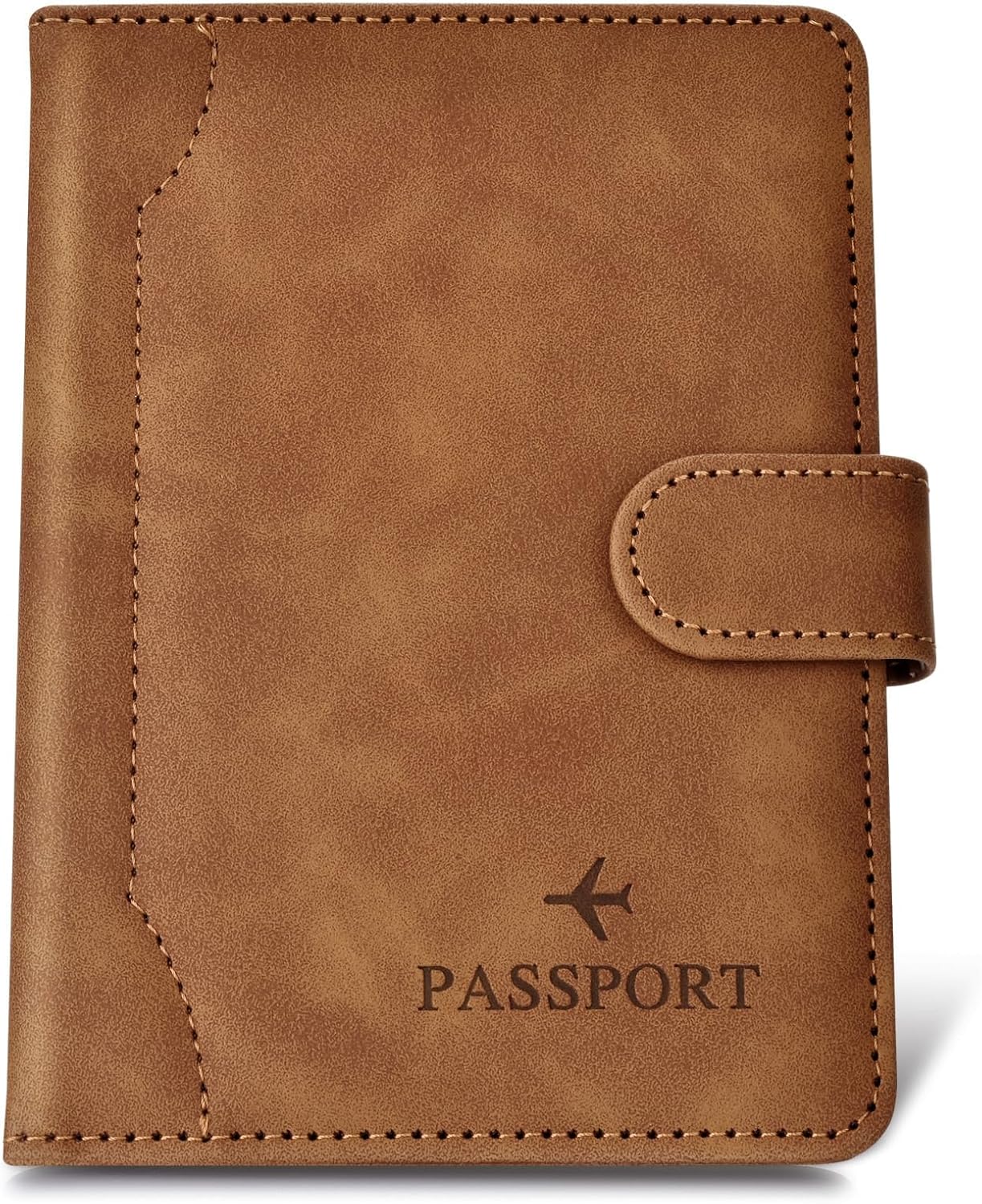 Herain Light Brown Passport Holder for Travel, Passport Wallet Cover Case Women Men Family Cruise Ship Essentials, RFID Passport Book Holders Travel Accessories Vacation Must Haves - Image 7
