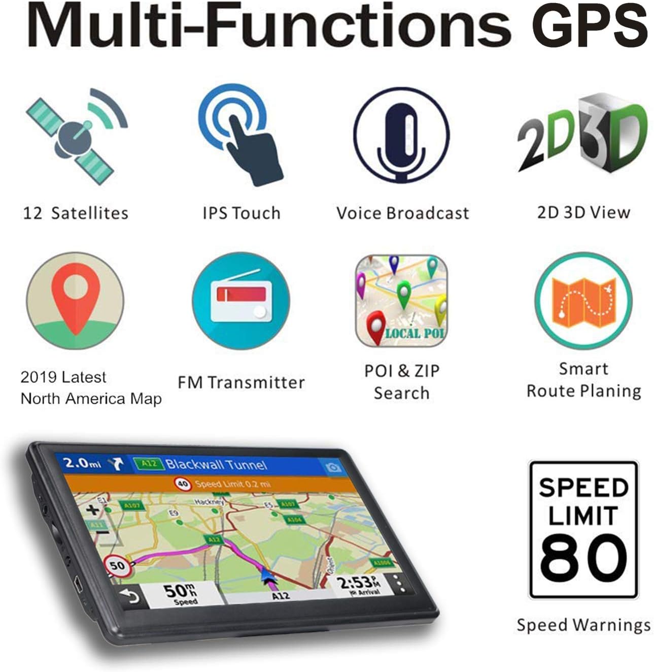 N700 GPS Navigator for Car Truck RV 2025,Truck GPS Commercial Drivers,Trucker GPS for semi Truck,Free Lifetime Maps Updates,7 inch Touchscreen,Custom Truck Routing,Driver Alerts - Image 5